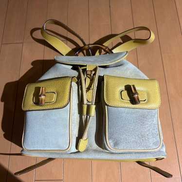 Gucci Backpack Bamboo Leather Yellow