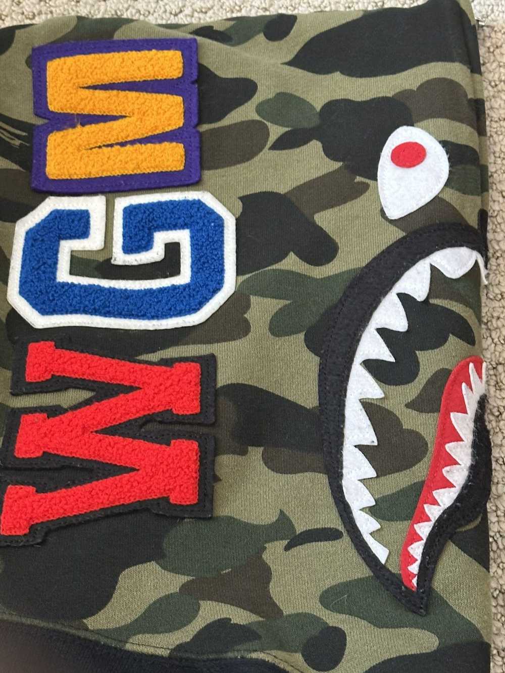 Bape RARE TEXT Bape Shark Full Zip - Black Camo - image 4