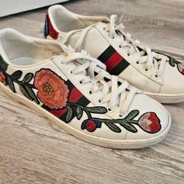 GUCCI 花柄刺繍 ミュール 35 Gucci Leather Upper Floral Flats for Women for sale | eBay