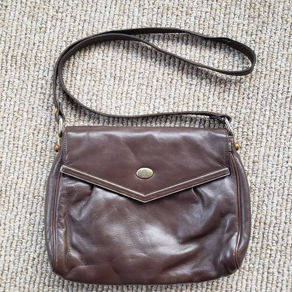 Vintage 60s 70s Etienne Aigner Brown Leather Hand… - image 1