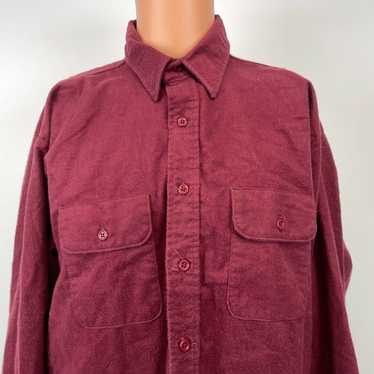 Vintage Five Brother Solid Button Up Flannel Shir… - image 1