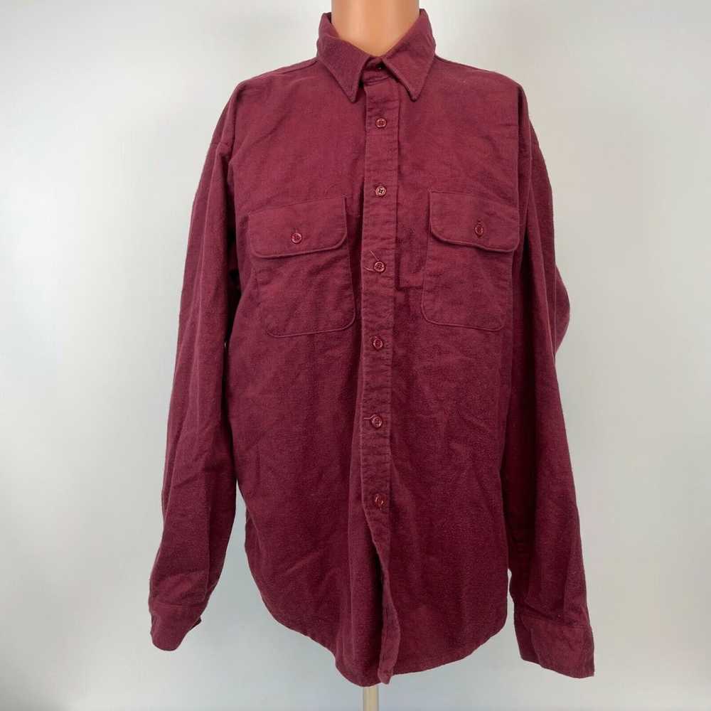 Vintage Five Brother Solid Button Up Flannel Shir… - image 2