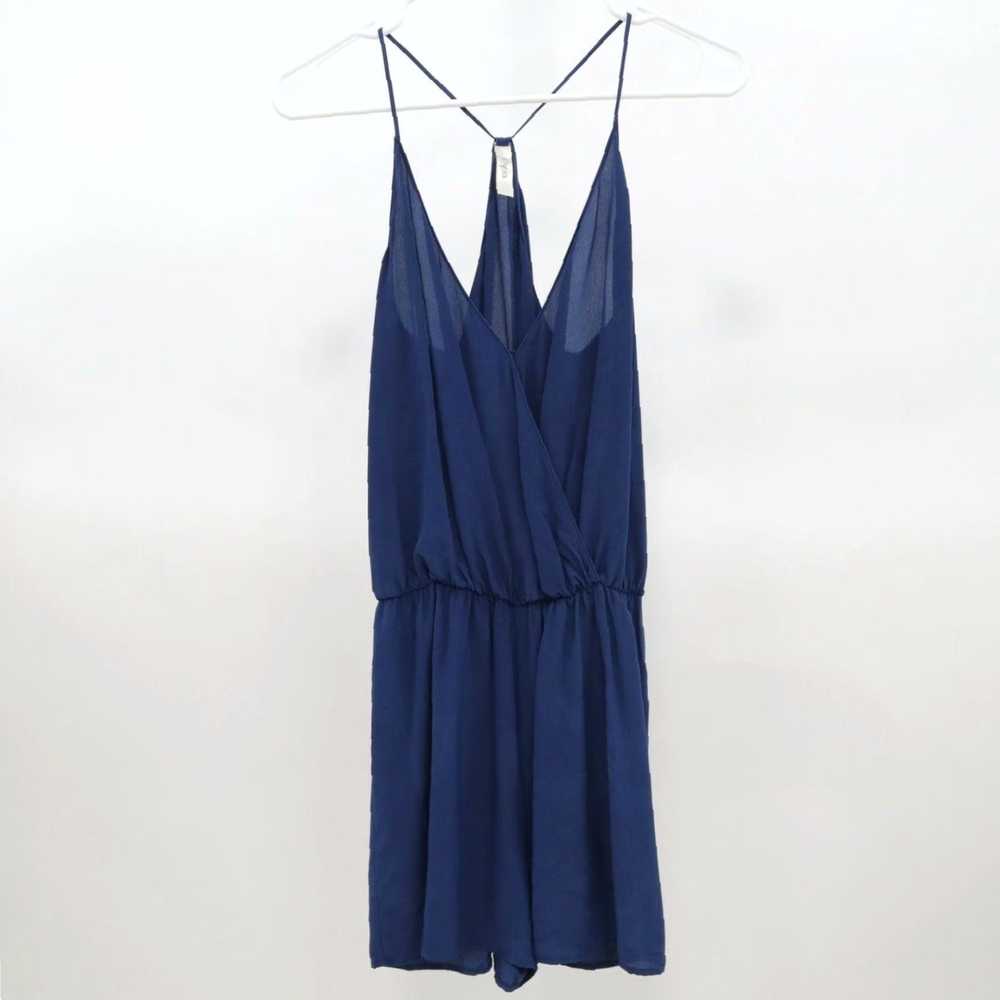 Vintage Navy Blue Silk Romper Jumpsuit for Women … - image 1