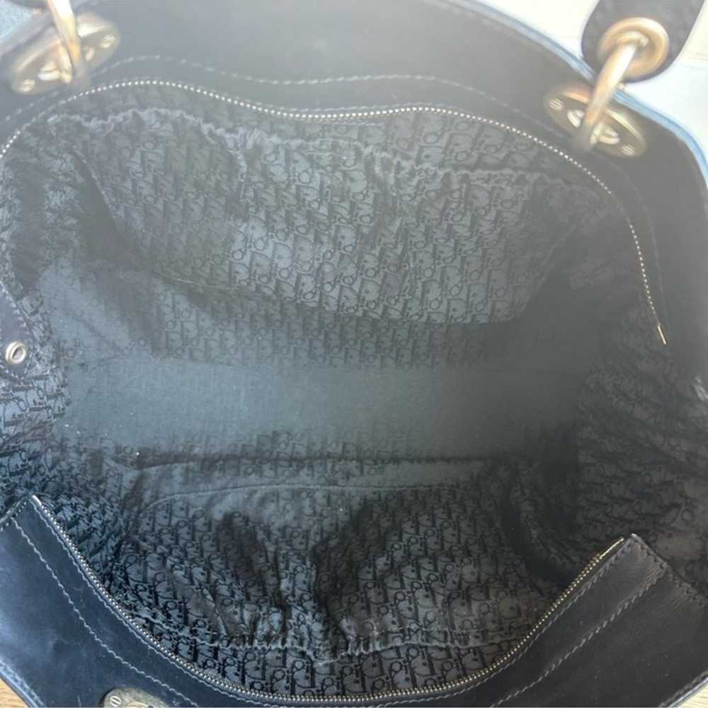 Dior satin black cannage quilted tote - image 10