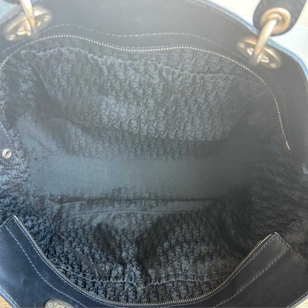 Dior satin black cannage quilted tote - image 10