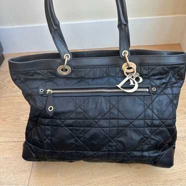 Dior satin black cannage quilted tote - image 1