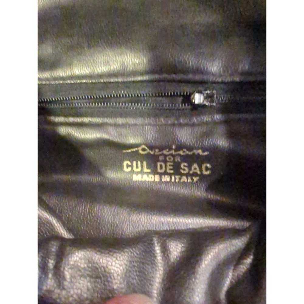 Vintage Cul-de-sac Large Black Leather Flap Satch… - image 10