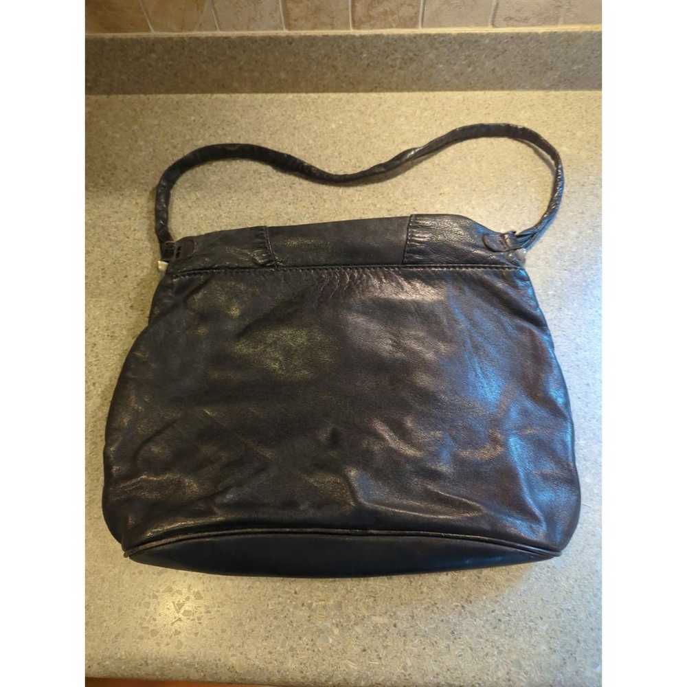 Vintage Cul-de-sac Large Black Leather Flap Satch… - image 6