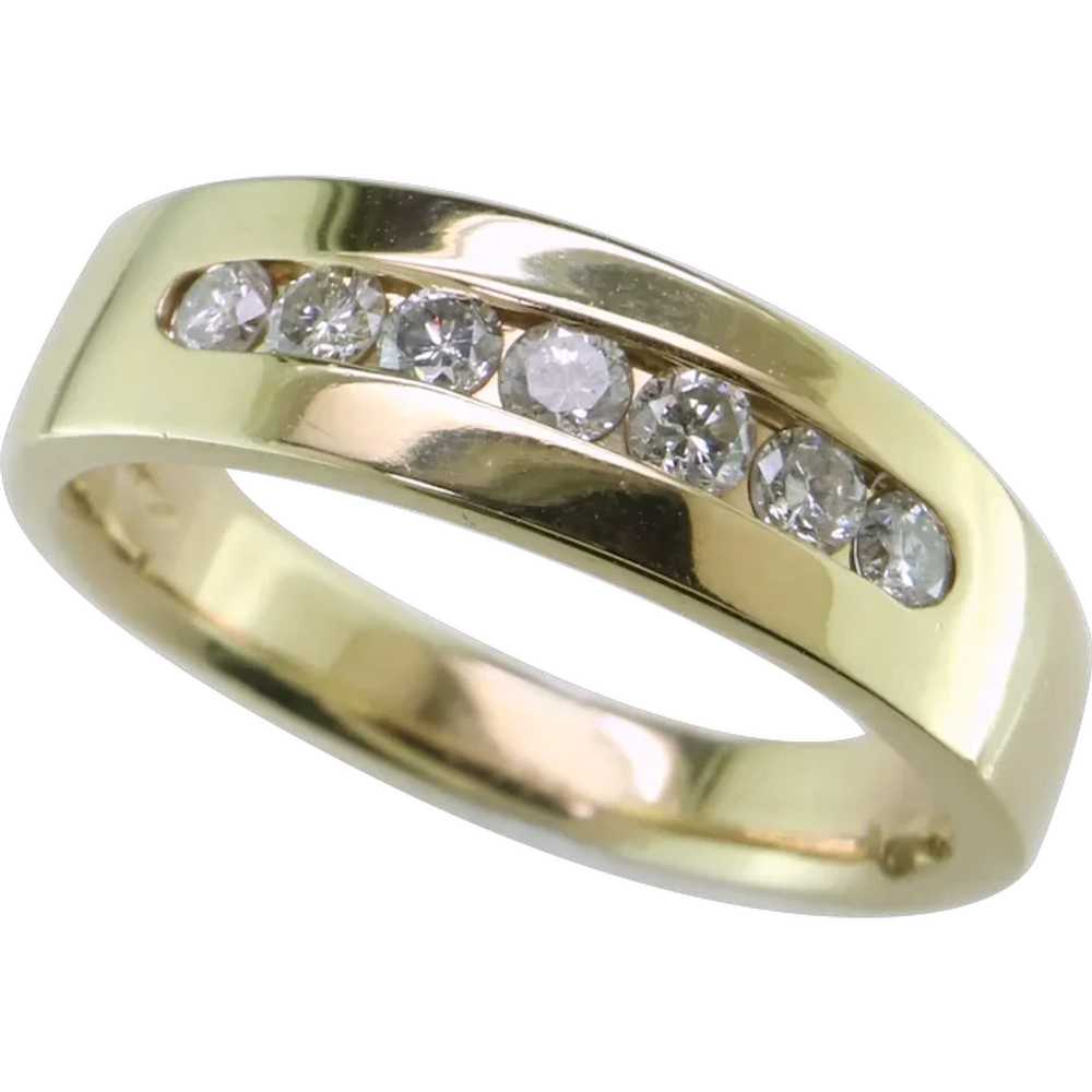 14K Yellow Gold Diamond Band - image 1