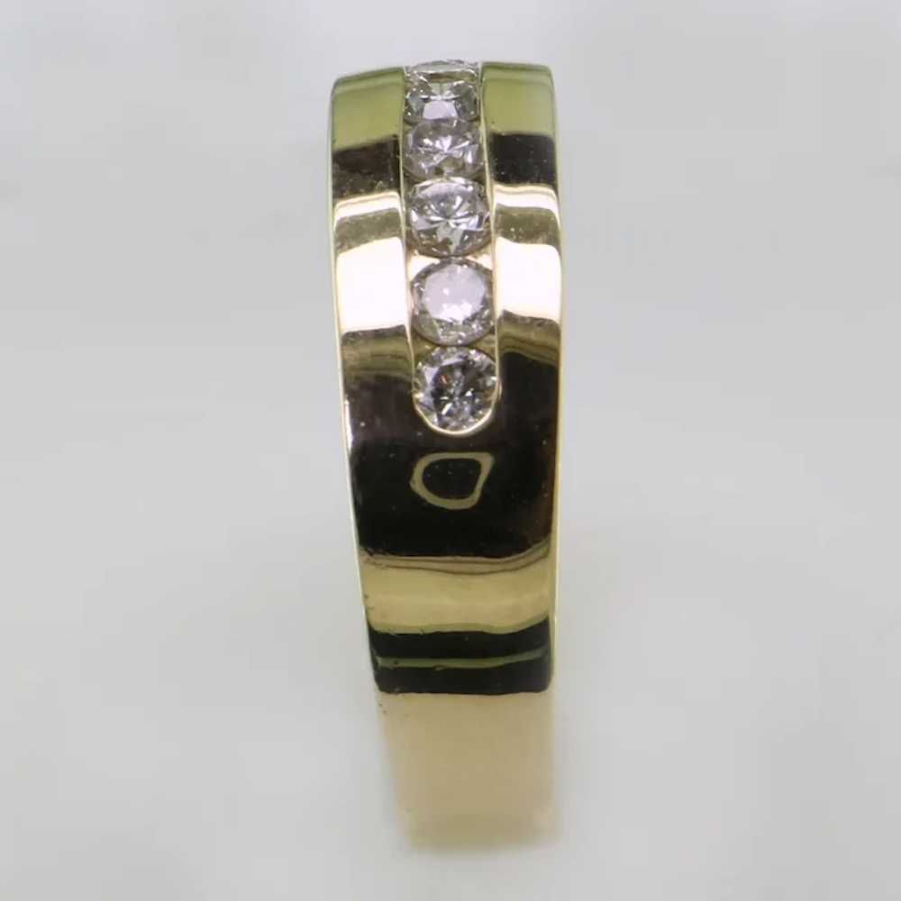 14K Yellow Gold Diamond Band - image 5