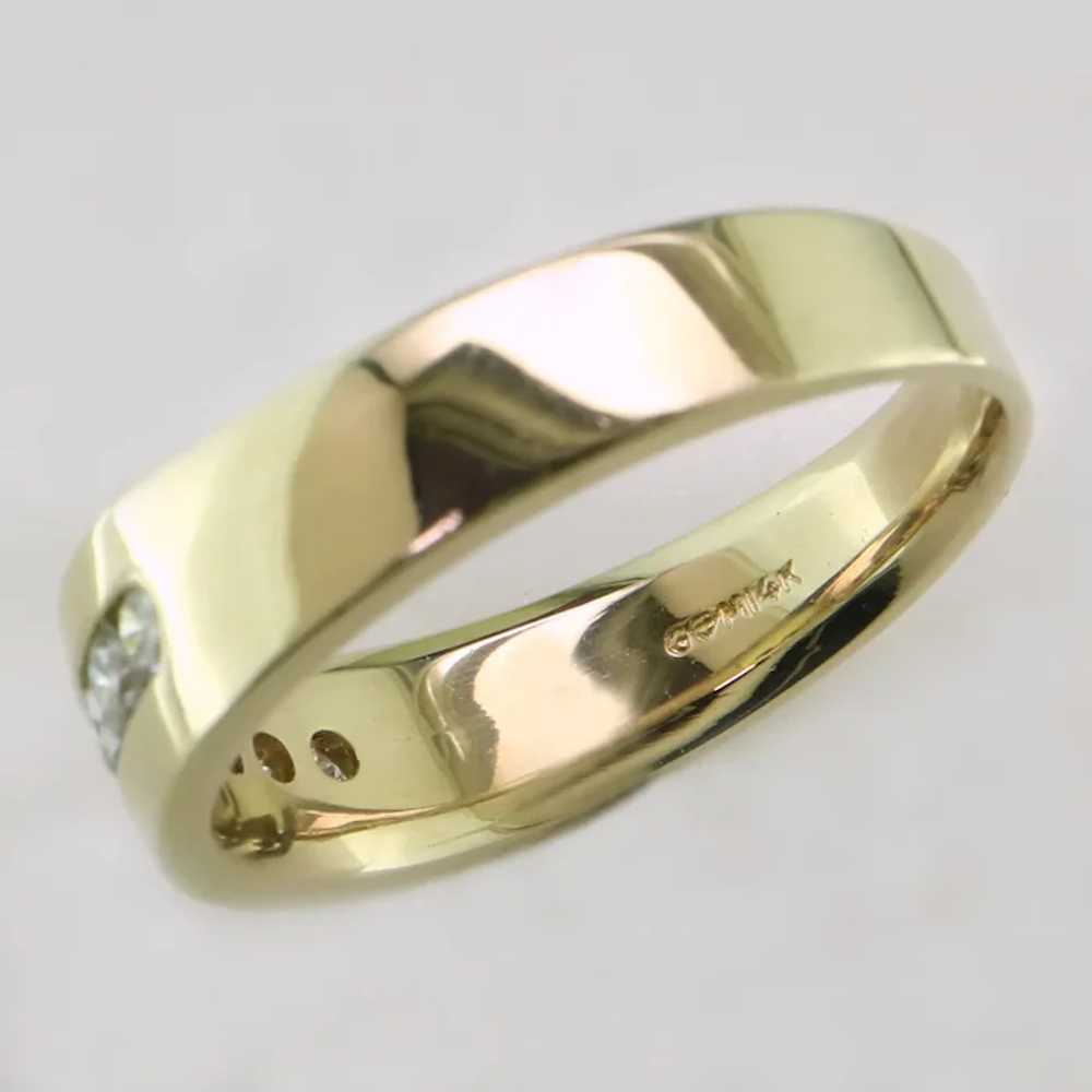 14K Yellow Gold Diamond Band - image 6