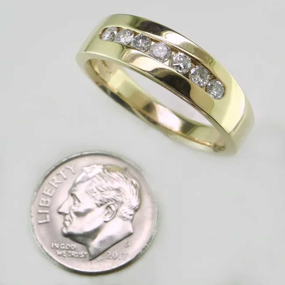 14K Yellow Gold Diamond Band - image 7