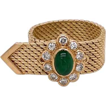 Van Cleef and Arpels 14K Yellow Gold Emerald and D