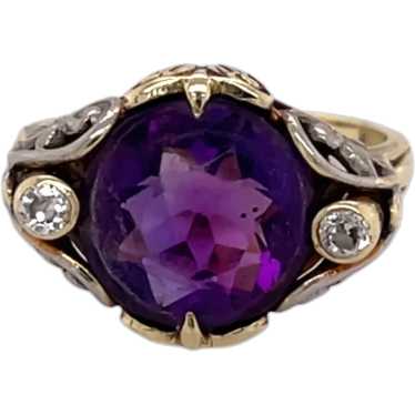 Allsopp Bros 14K Yellow Gold Amethyst and Diamond 