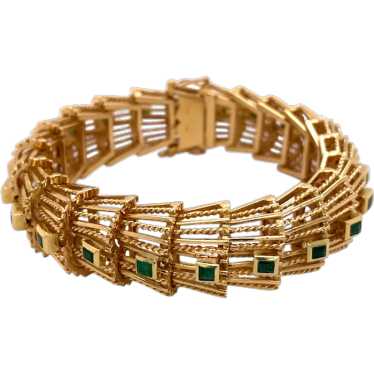 18K Yellow Gold Emerald Bracelet