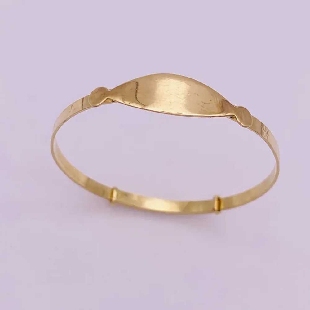 Vintage Baby Bangle Bracelet 14K Gold Solid Flex … - image 2