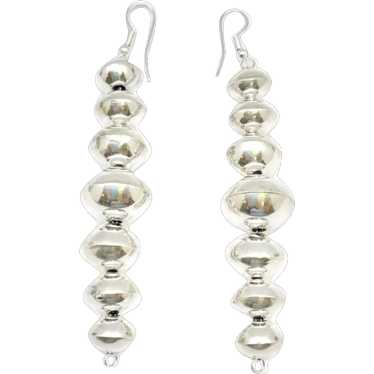 Navajo Pearls Earrings Sterling Silver Navajo Sau… - image 1