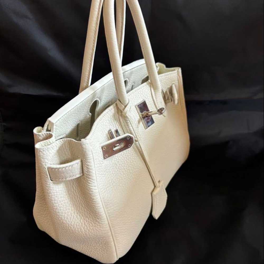 White Genuine Leather Handbag - image 2