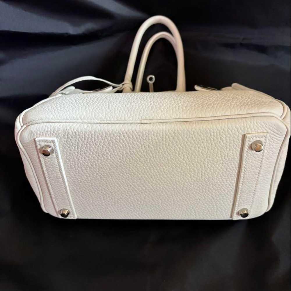 White Genuine Leather Handbag - image 3