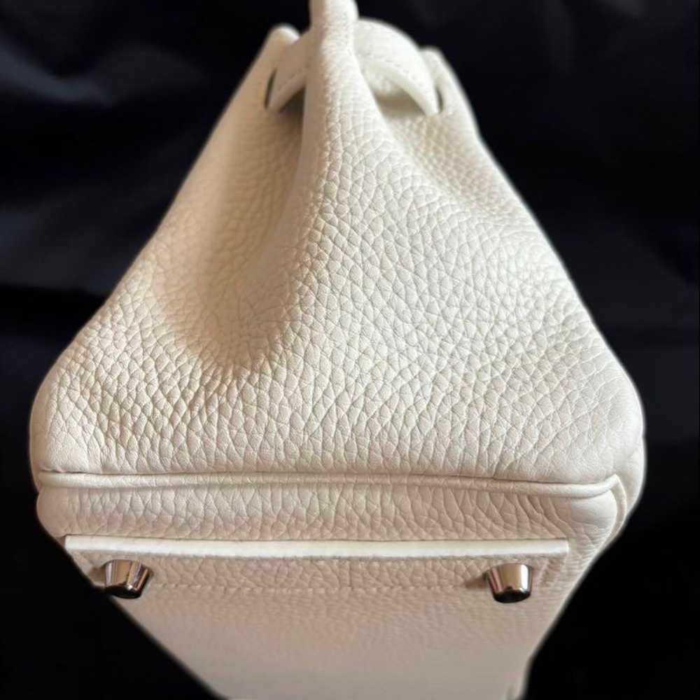 White Genuine Leather Handbag - image 4