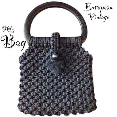 90s European Vintage Bag Navy - image 1