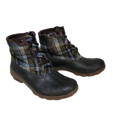 Sperry Saltwater Plaid Duck Boots, Women's 6.5