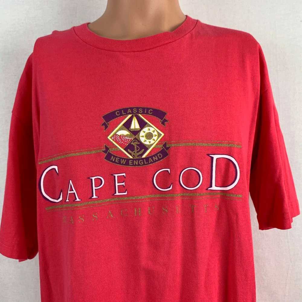 Lee Cape Cod Massachusetts Embossed T Shirt Vtg 9… - image 1