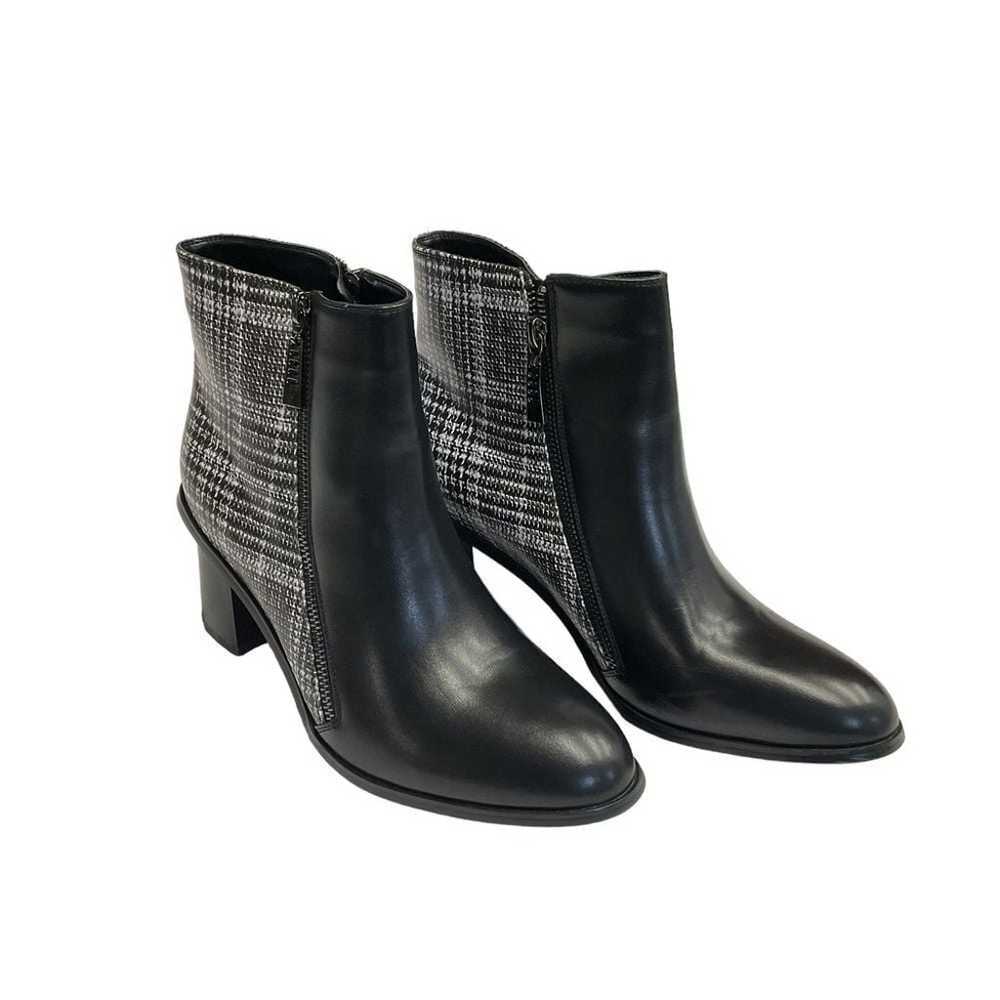 Monroe & Main Black and Plaid Mid Calf Boots Wome… - image 1