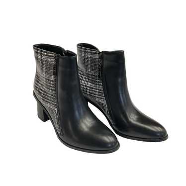 Monroe & Main Black and Plaid Mid Calf Boots Wome… - image 1