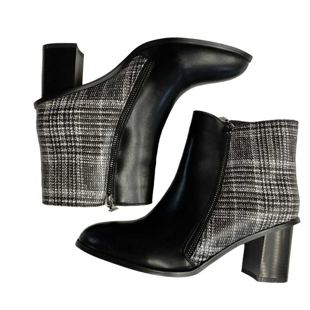 Monroe & Main Black and Plaid Mid Calf Boots Wome… - image 4