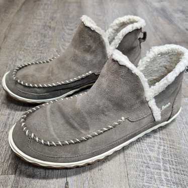 L.L.Bean Mountain Moc Suede Slippers Sherpa Lined… - image 1