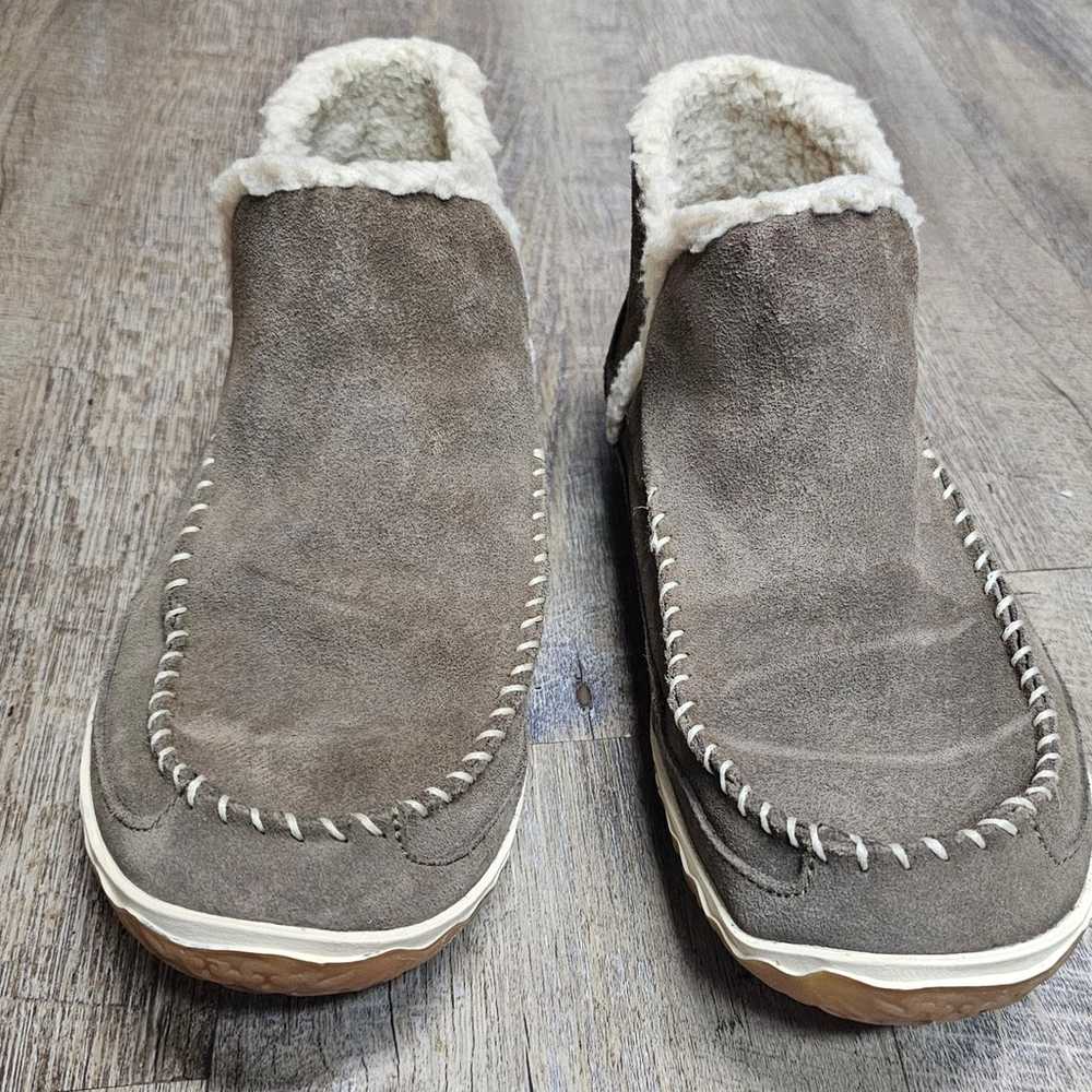 L.L.Bean Mountain Moc Suede Slippers Sherpa Lined… - image 3