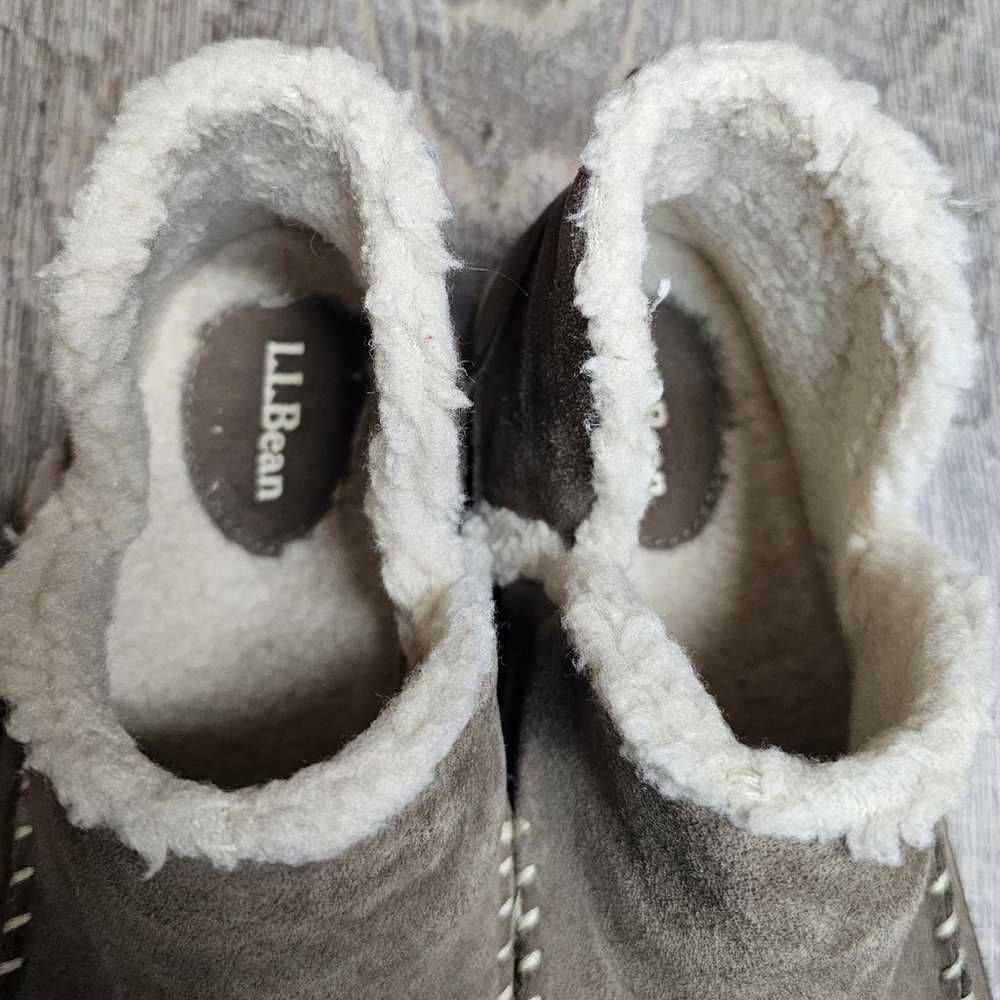 L.L.Bean Mountain Moc Suede Slippers Sherpa Lined… - image 5