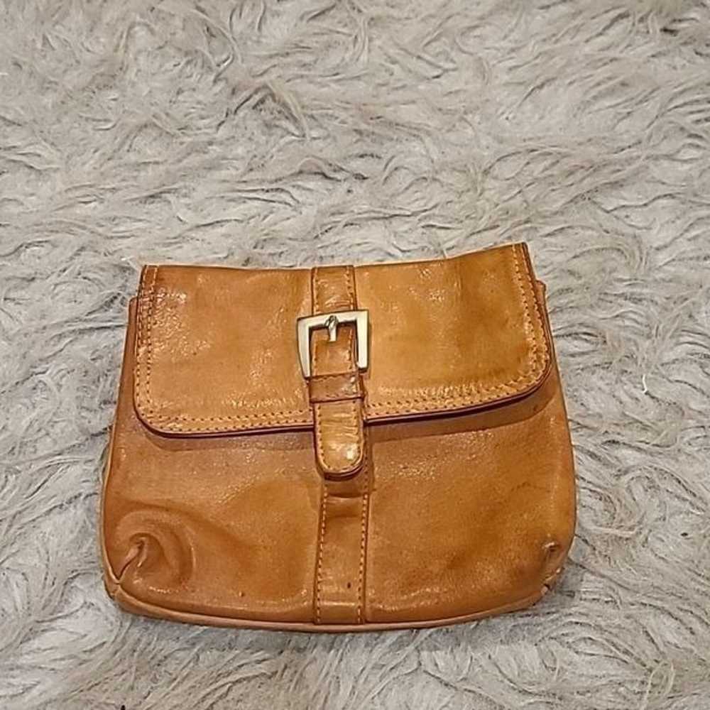 Kenneth cole vintage brown leather and silver pou… - image 1