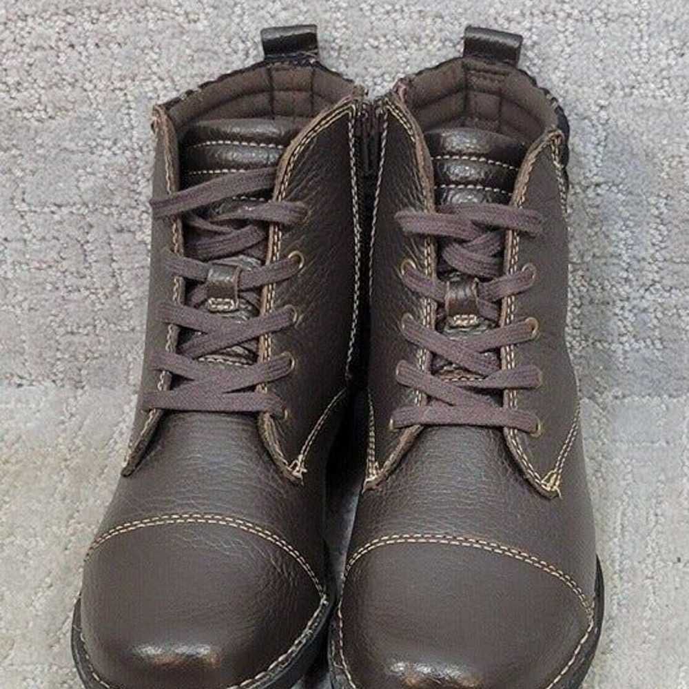 Clarks Womens Size 6.5 Brown Leather Lace Up Side… - image 2