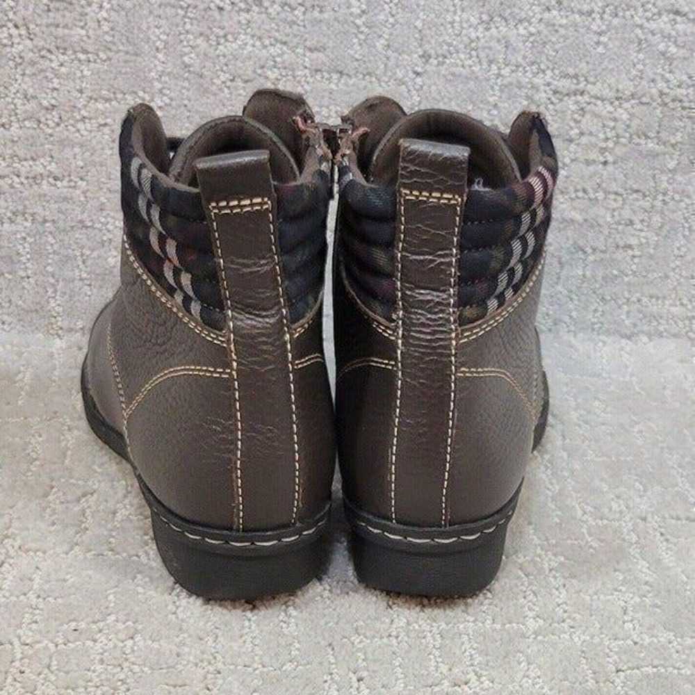 Clarks Womens Size 6.5 Brown Leather Lace Up Side… - image 6