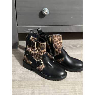 Nine West Womens Arria Black Faux Fur Cheetah Bik… - image 1