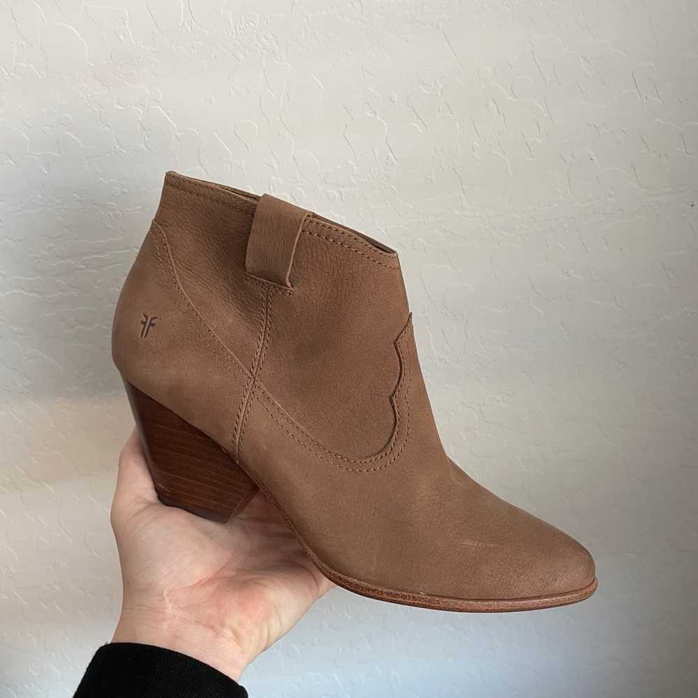 Frye Reina Tan Leather Suede Ankle Boots - image 1