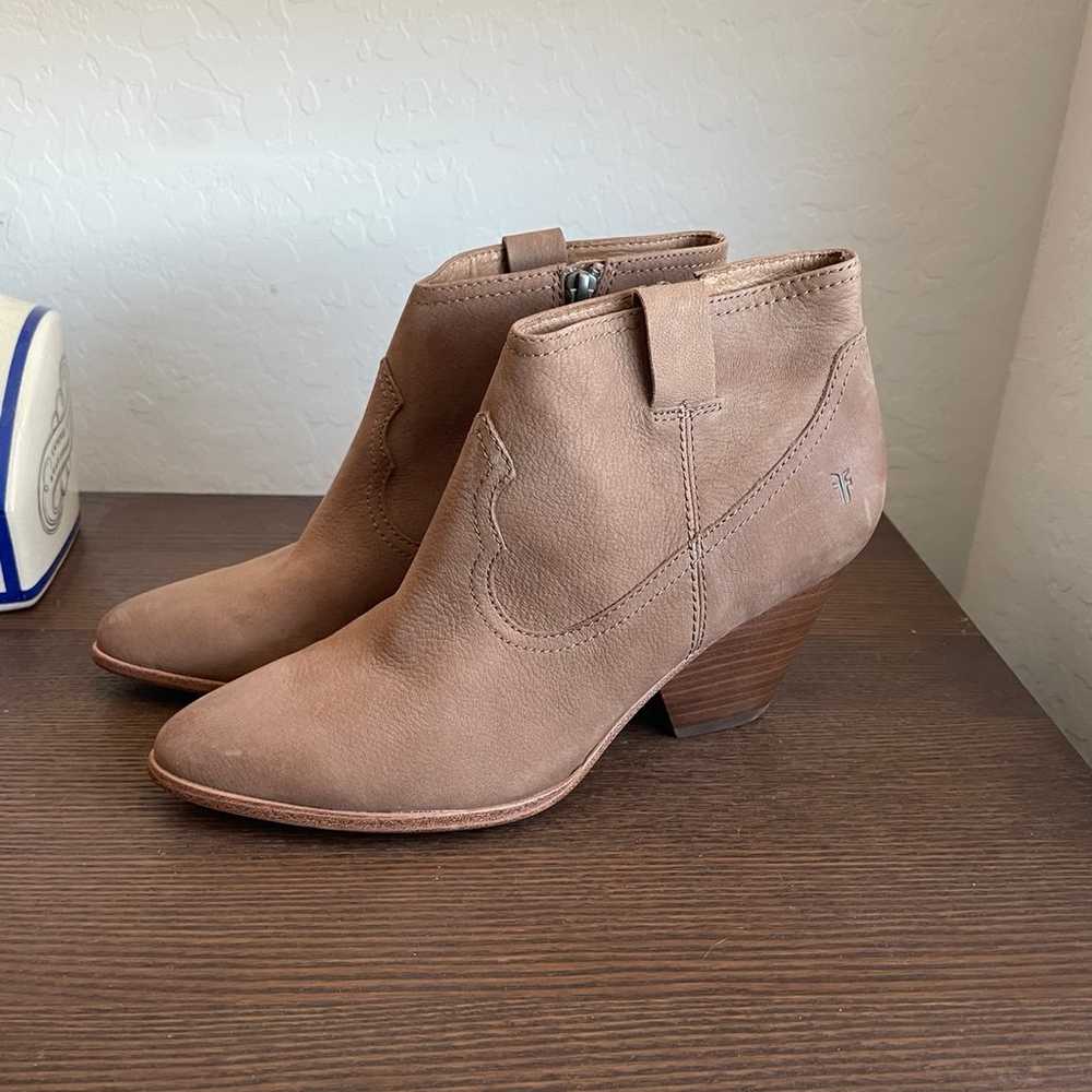 Frye Reina Tan Leather Suede Ankle Boots - image 4