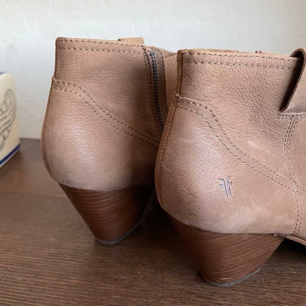 Frye Reina Tan Leather Suede Ankle Boots - image 7