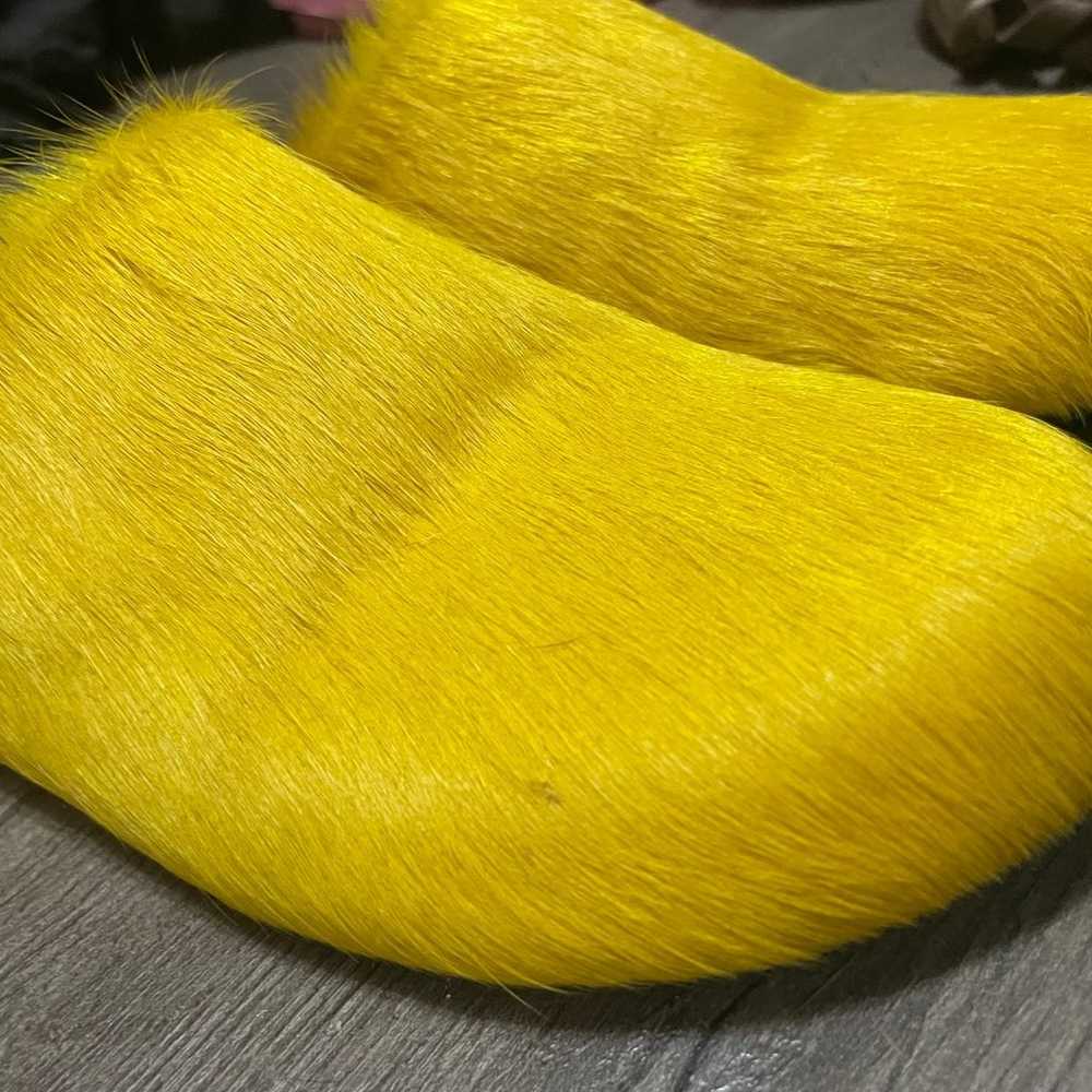 Yellow fur Slippers - image 1