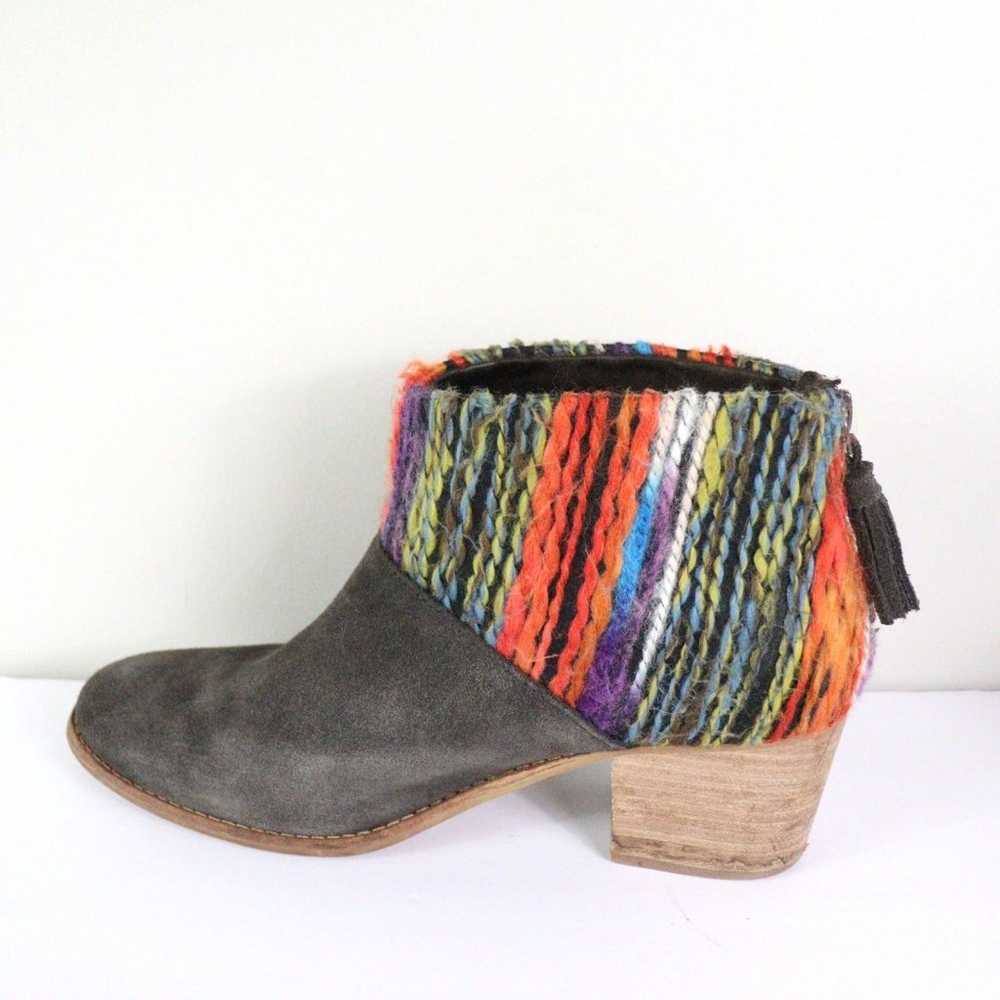 Toms Leila Chocolate Suede Multi Textile Booties … - image 4