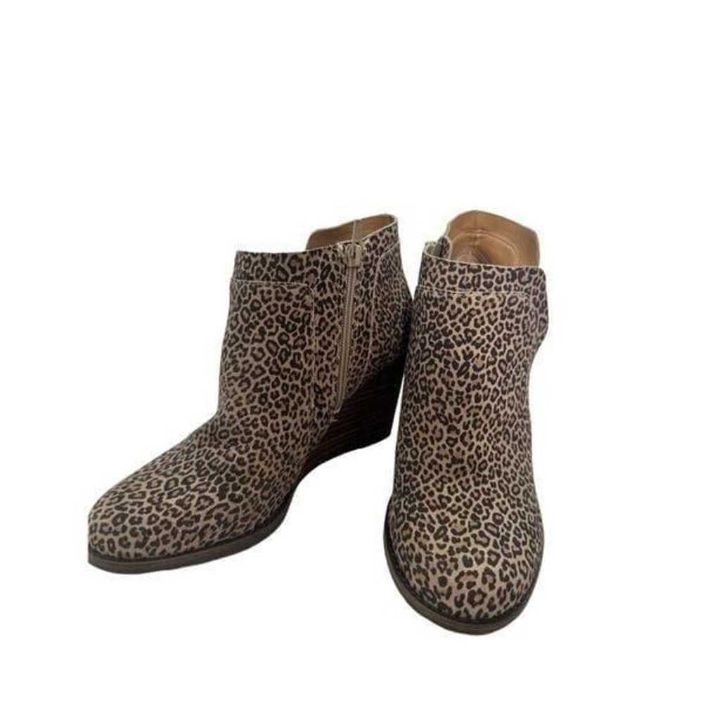 Lucky Brand Yabba Cheetah Print Wedge Bootie Sz 9 - image 2