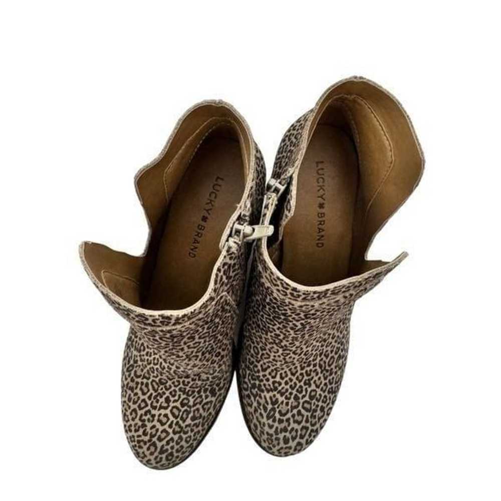 Lucky Brand Yabba Cheetah Print Wedge Bootie Sz 9 - image 3