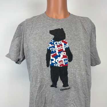 Reebok Reebok USA Bear Logo T Shirt Grey Size XL