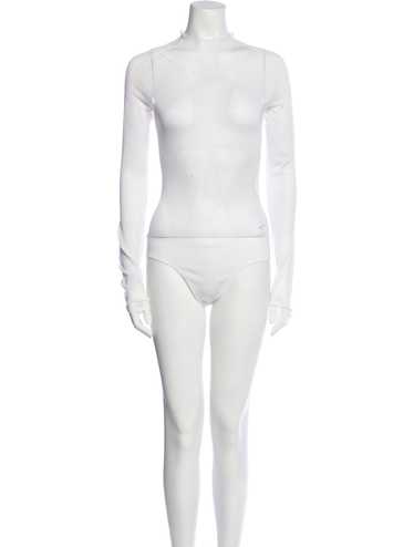 Khaite Bodysuit White Long Sleeve with Mock Neck - image 1