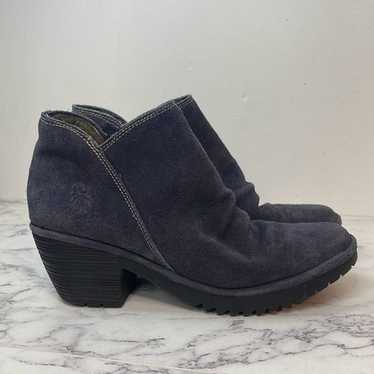 Fly London Wezo Blue Suede Booties 40