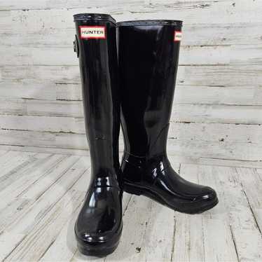 Hunter Glossy Black Tall Rain Boots