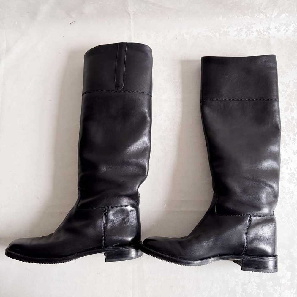 【Like New】Gravati Leather Long Boots Thick Heel 2… - image 2