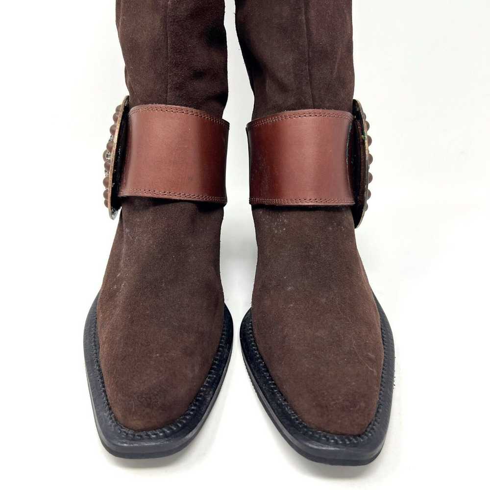 Baci Phoenix Brown Suede Leather Boots Medallion … - image 5